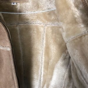 XOXO tan suede and faux shearling jacket